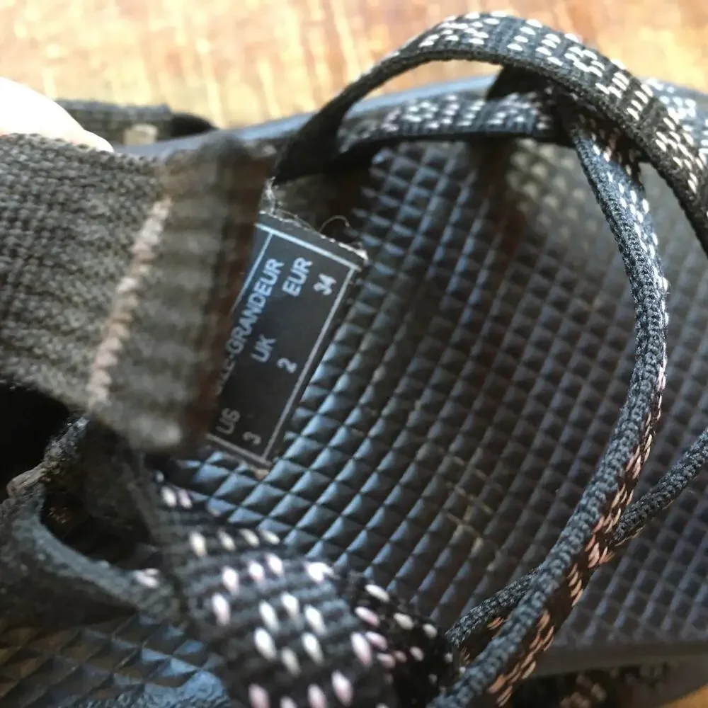 Chaco ZX/1 Ecotread Big Kid Size 3 Dual Adjustable Strap Sandal Black Sport Shoe